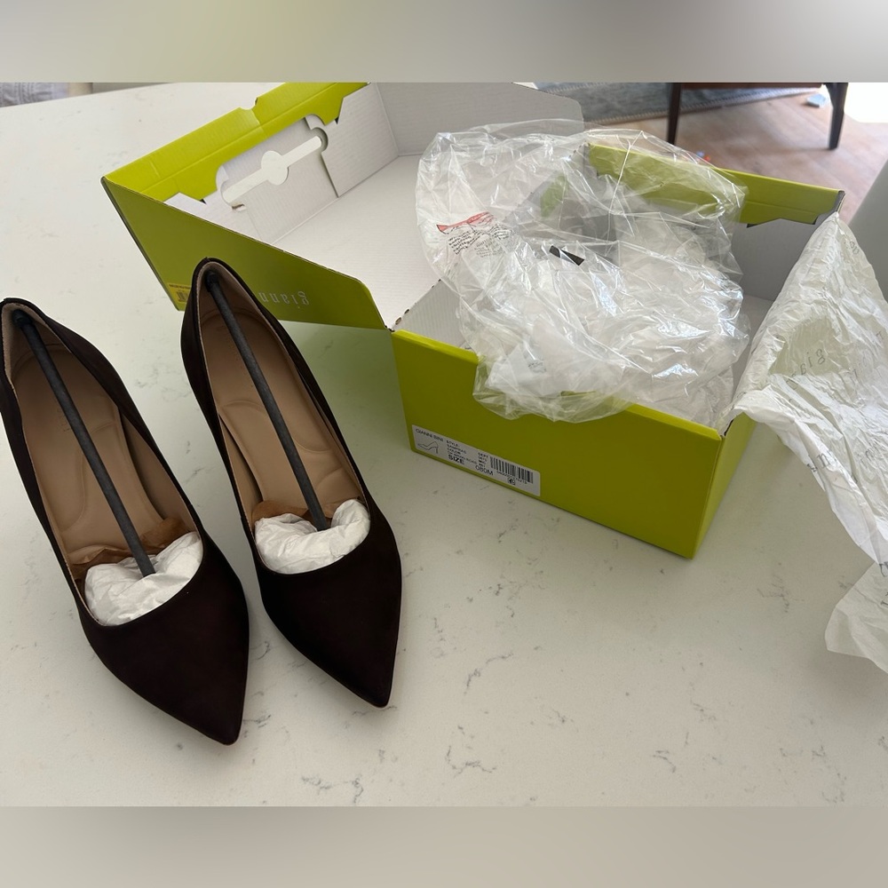 Gianni Bini Sampras Nubuck Pointed Toe Brown Suede Pumps 🤎 Classic Heels | Sz 8 - Picture 10 of 11